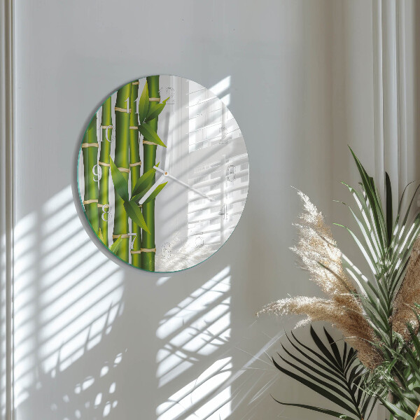 Reloj de pared redondo Bambú