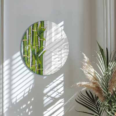 Reloj de pared redondo Bambú