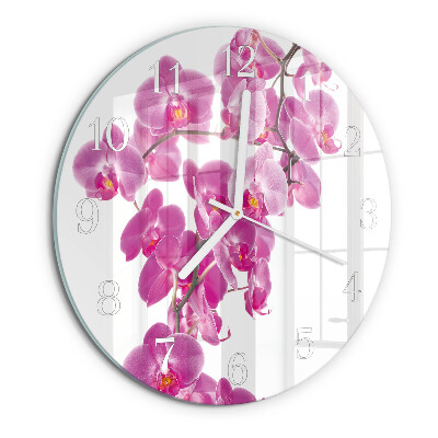Reloj de pared redondo Orquídea