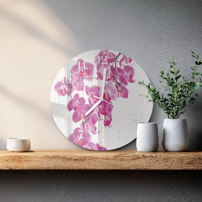 Reloj de pared redondo Orquídea