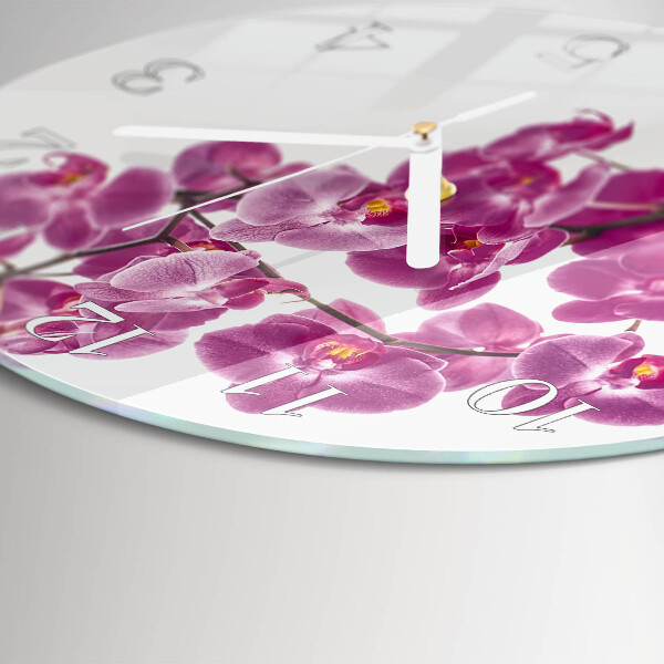 Reloj de pared redondo Orquídea