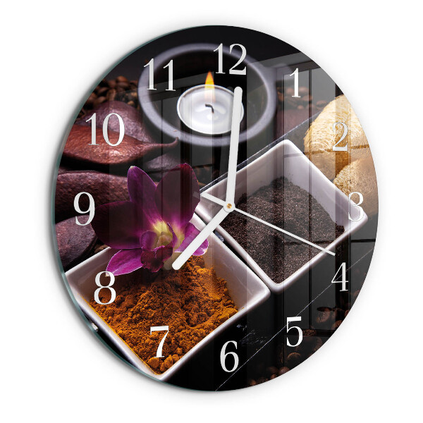 Reloj de pared redondo Orquídea
