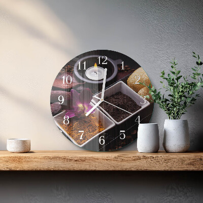 Reloj de pared redondo Orquídea
