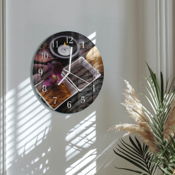 Reloj de pared redondo Orquídea