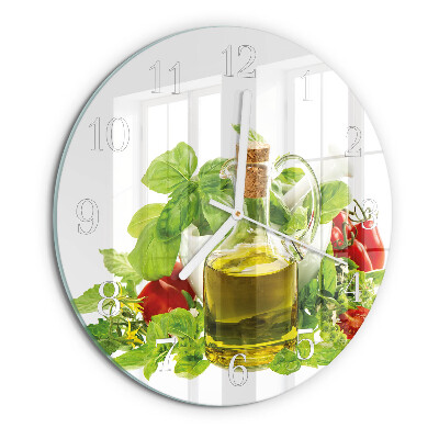 Reloj de pared redondo Aceite de albahaca