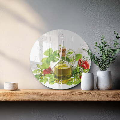Reloj de pared redondo Aceite de albahaca