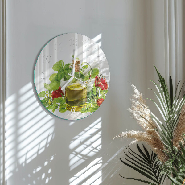 Reloj de pared redondo Aceite de albahaca