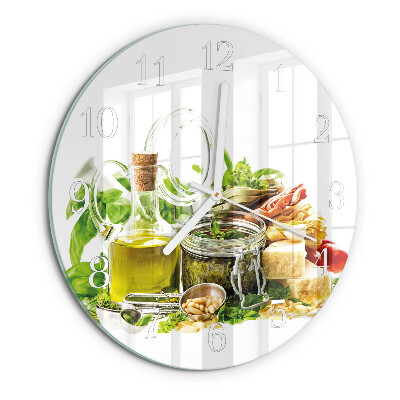 Reloj de pared redondo Pasta con aceite