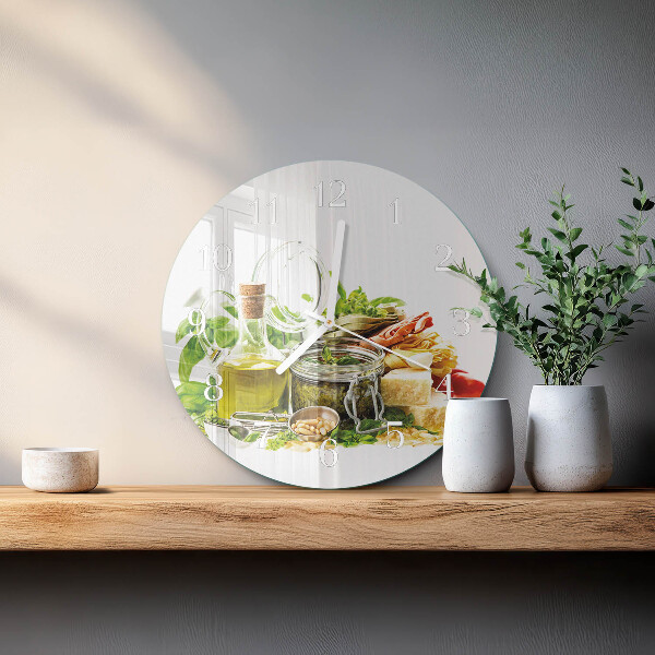 Reloj de pared redondo Pasta con aceite