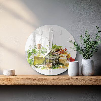 Reloj de pared redondo Pasta con aceite