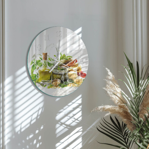 Reloj de pared redondo Pasta con aceite