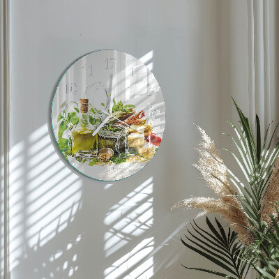 Reloj de pared redondo Pasta con aceite