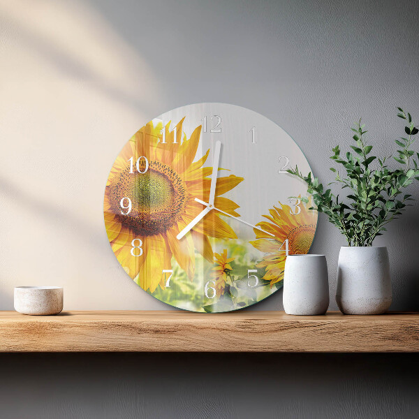 Reloj de pared redondo Girasol