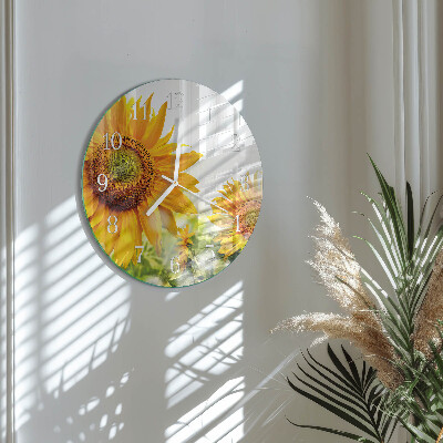 Reloj de pared redondo Girasol