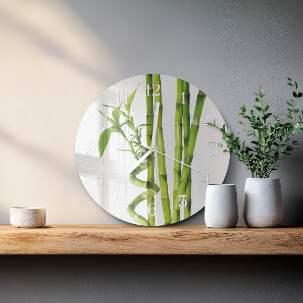 Reloj de pared redondo Bambú