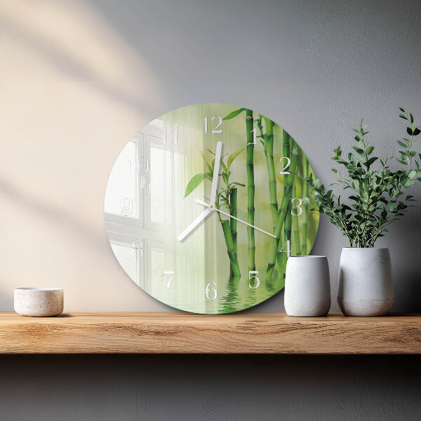 Reloj de pared redondo Bambú