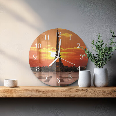 Reloj de pared redondo Torre Eiffel