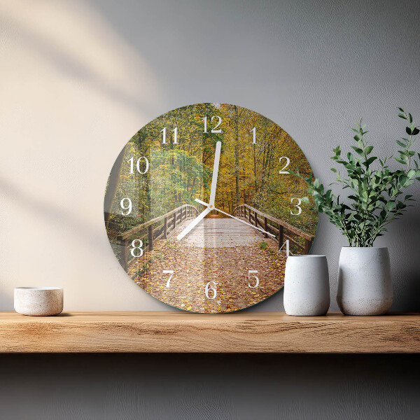 Reloj de pared redondo Puente del bosque