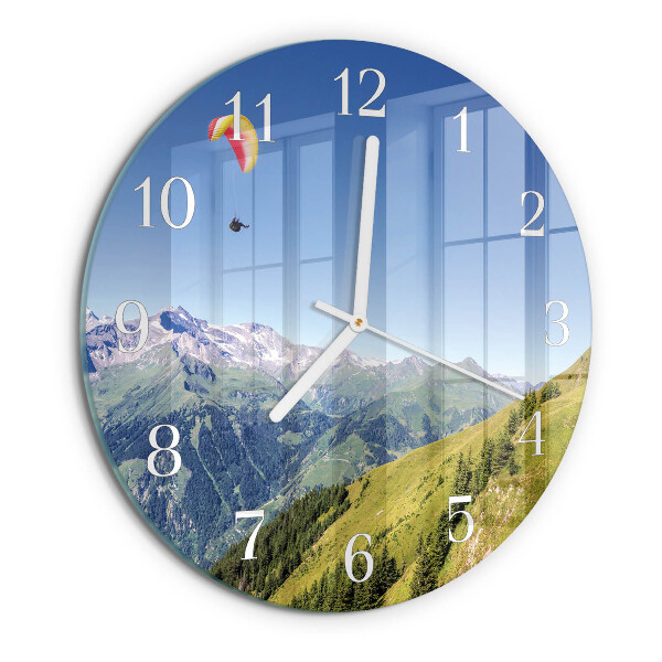 Reloj de pared redondo montañas