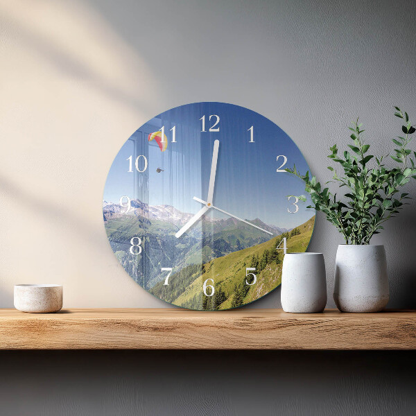 Reloj de pared redondo montañas