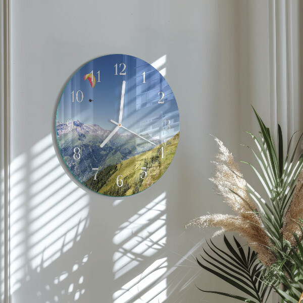 Reloj de pared redondo montañas