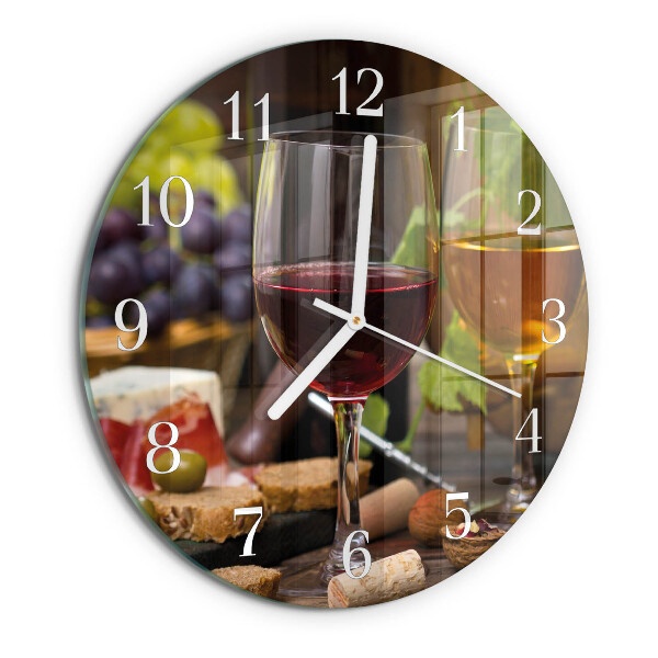 Reloj de pared redondo Copas de vino