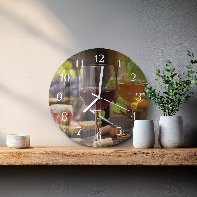 Reloj de pared redondo Copas de vino