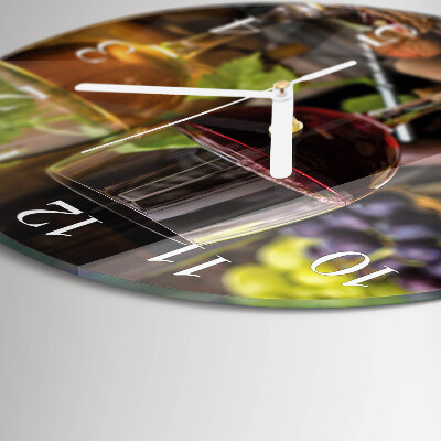 Reloj de pared redondo Copas de vino