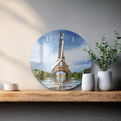Reloj de pared redondo Torre Eiffel