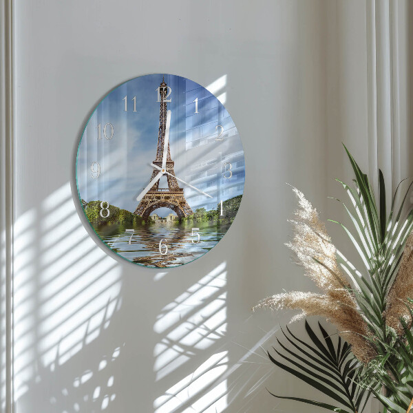 Reloj de pared redondo Torre Eiffel
