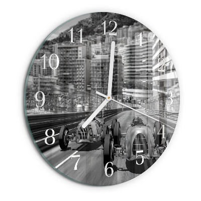 Reloj de pared redondo Coche de carreras