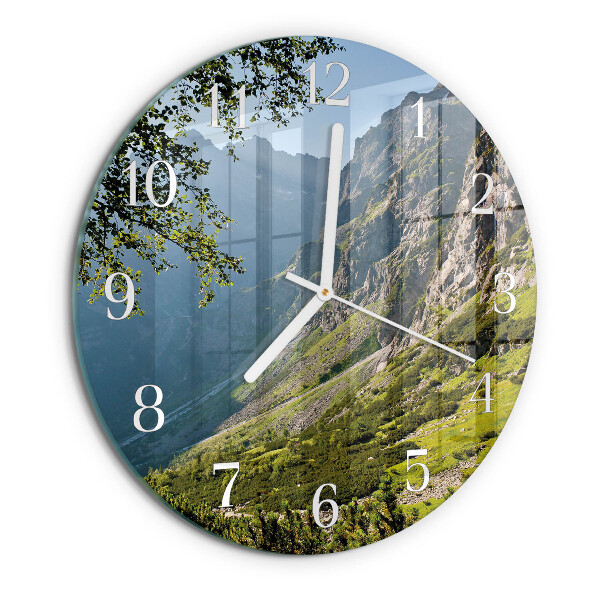Reloj de pared redondo montañas