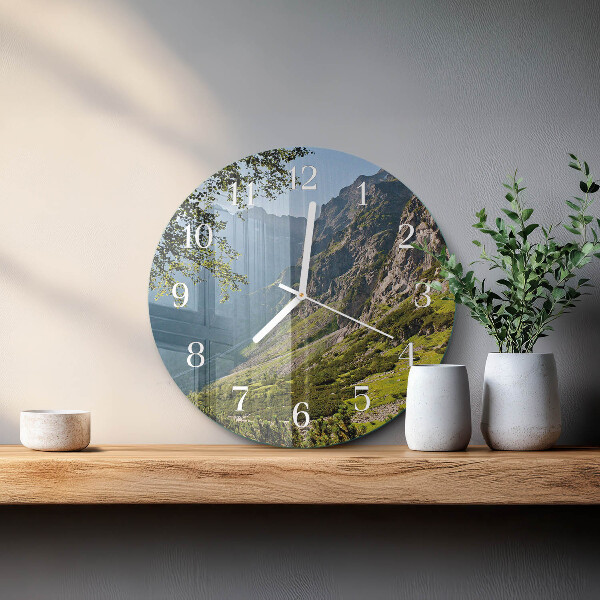 Reloj de pared redondo montañas