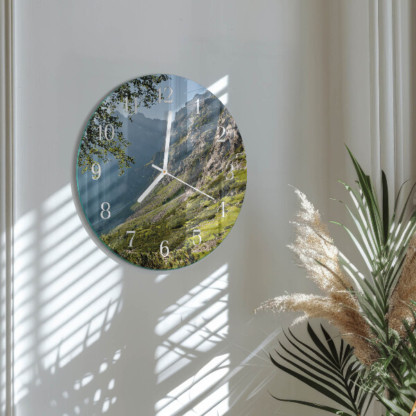 Reloj de pared redondo montañas