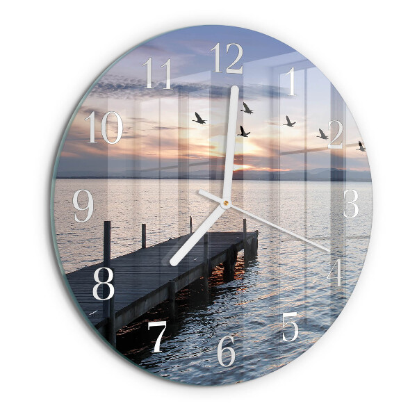 Reloj de pared redondo Pájaros junto al lago