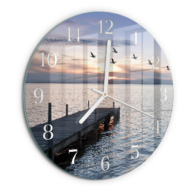 Reloj de pared redondo Pájaros junto al lago
