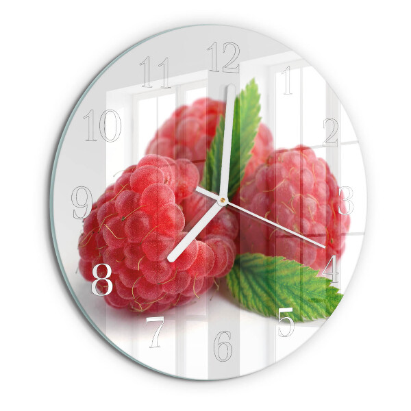 Reloj de pared redondo Frambuesas