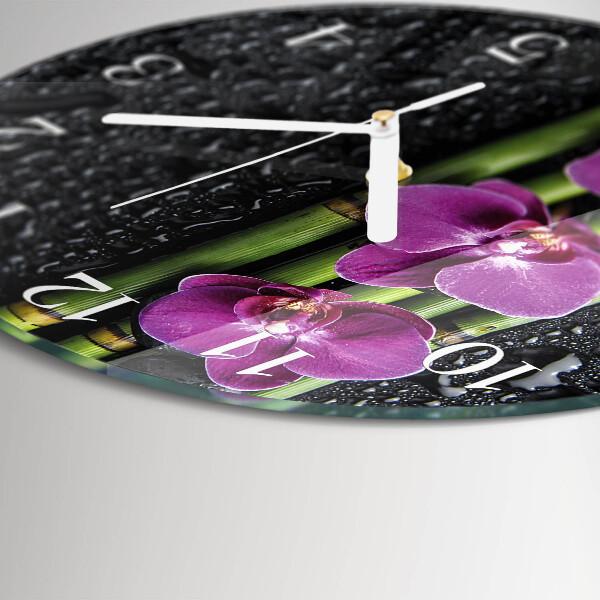 Reloj de pared redondo Orquídea