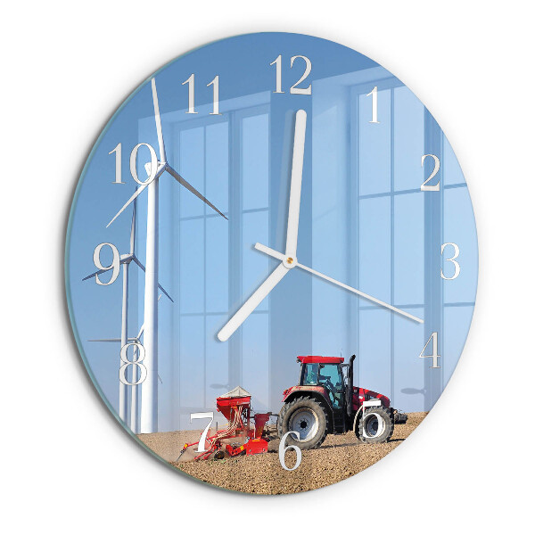 Reloj de pared redondo Campo de tractores