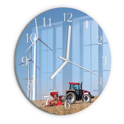Reloj de pared redondo Campo de tractores