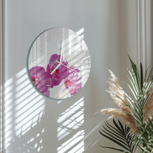 Reloj de pared redondo Orquídea