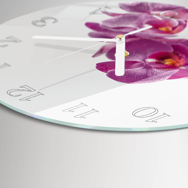 Reloj de pared redondo Orquídea