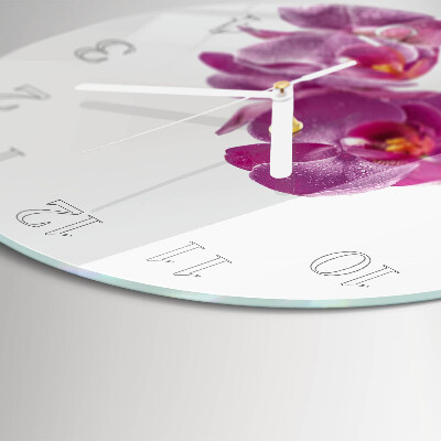 Reloj de pared redondo Orquídea