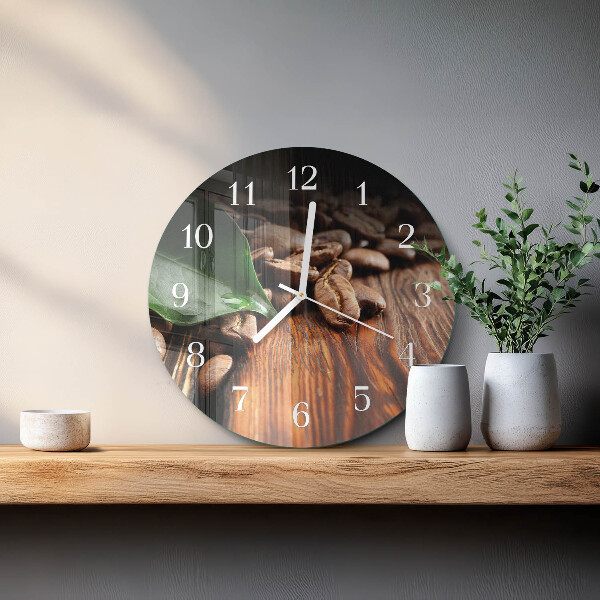 Reloj de pared redondo Granos de café