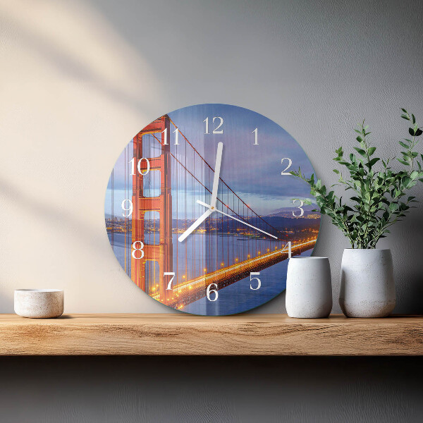 Reloj de pared redondo Puerta dorada