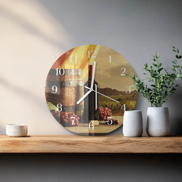 Reloj de pared redondo Barril de vino