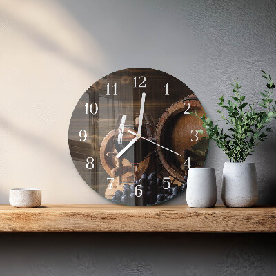 Reloj de pared redondo Barril de vino