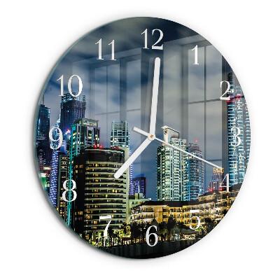 Reloj de pared redondo Noche en la ciudad