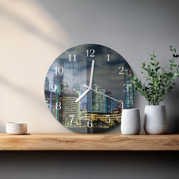 Reloj de pared redondo Noche en la ciudad