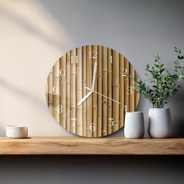 Reloj de pared redondo Bambú